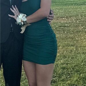 Windsor Teal Ruched Mini Dress